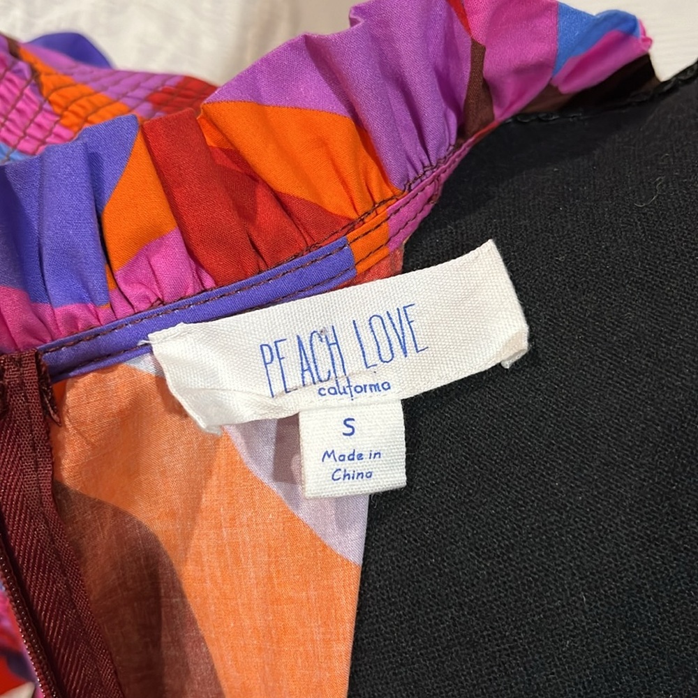 Peach Love multicolored tiered maxi‎ dress, size small - Picture 12 of 14